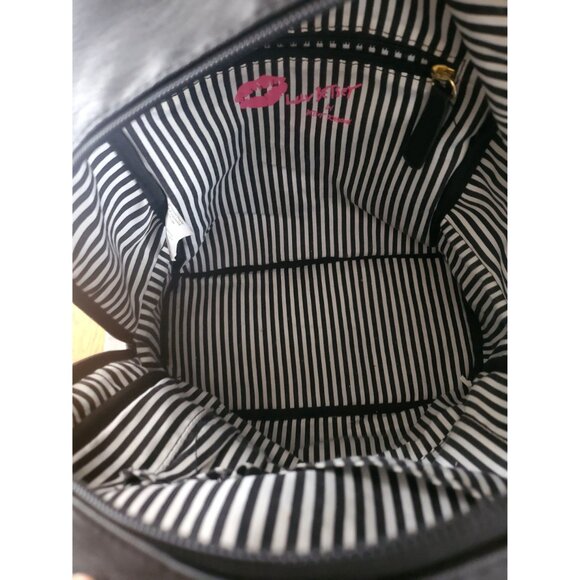 Black Cat Backpack With Gem Accents & Quilted Bottom - Picture 10 of 12